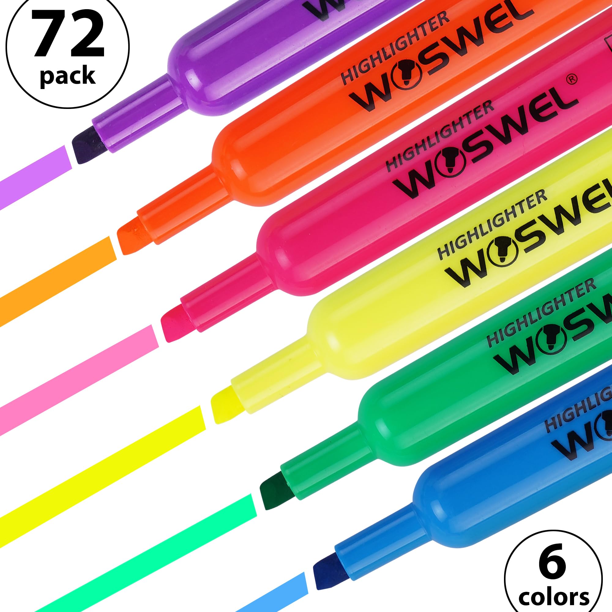 ペンまとめ売り Amazon.co.jp: WOSWEL 蛍光ペン まとめ買い 72本パック 蛍光色